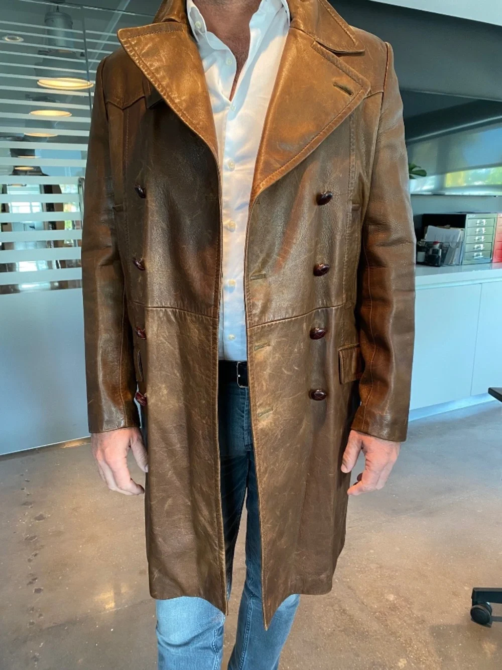DOLCE AND GABBANA  LONG COAT leather (lamb)